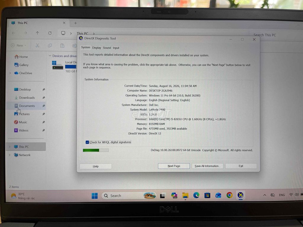 Dell Latitude 7400 i5-8265U 14 inch 8GB/256GB SSD. Mua bán Laptop tại Huyện Hiệp Hòa Bắc Giang được đăng bởi Dược Phùng hình 1