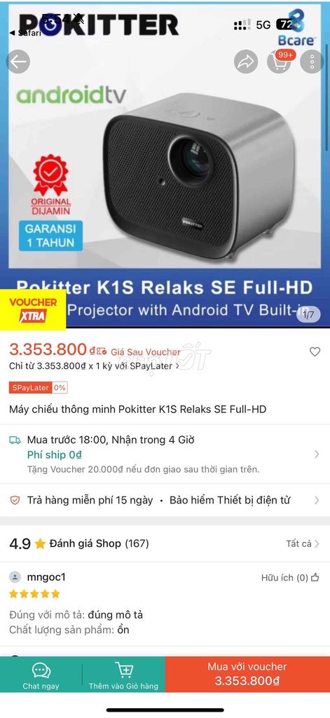 Máy chiếu Pokitter K1S Relaks SE. Mua bán Đồ dùng văn phòng tại Quận Hà Đông Hà Nội được đăng bởi Hà Vũ hình 1
