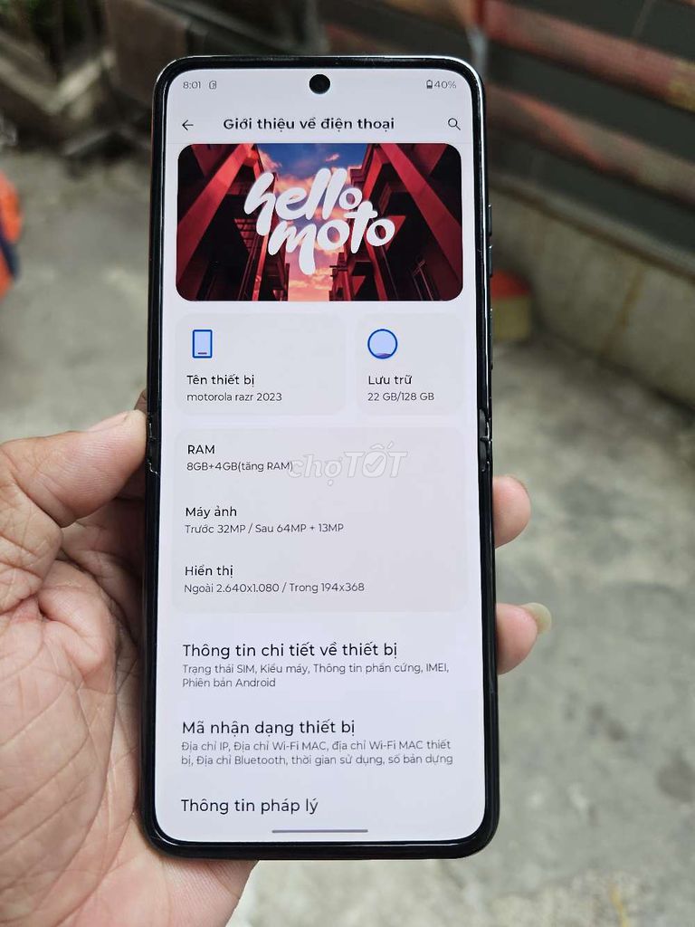 Motorola Razr 2023 128GB chính hãng giá rẻ . Mua bán Điện thoại tại Quận 8 Tp Hồ Chí Minh được đăng bởi Thiên Hòa mobile  hình 1