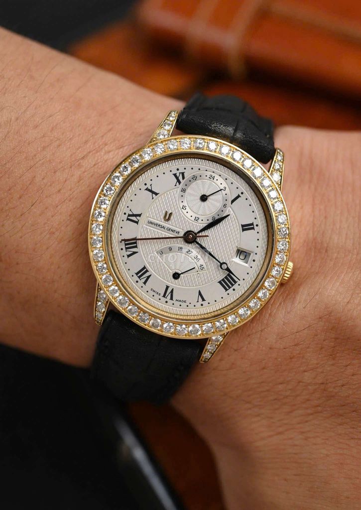 Đồng hồ Universal Geneve Vàng 18K Kim cương Đen. Mua bán Đồng hồ tại Quận 1 Tp Hồ Chí Minh được đăng bởi Phú Đồ Cổ hình 1
