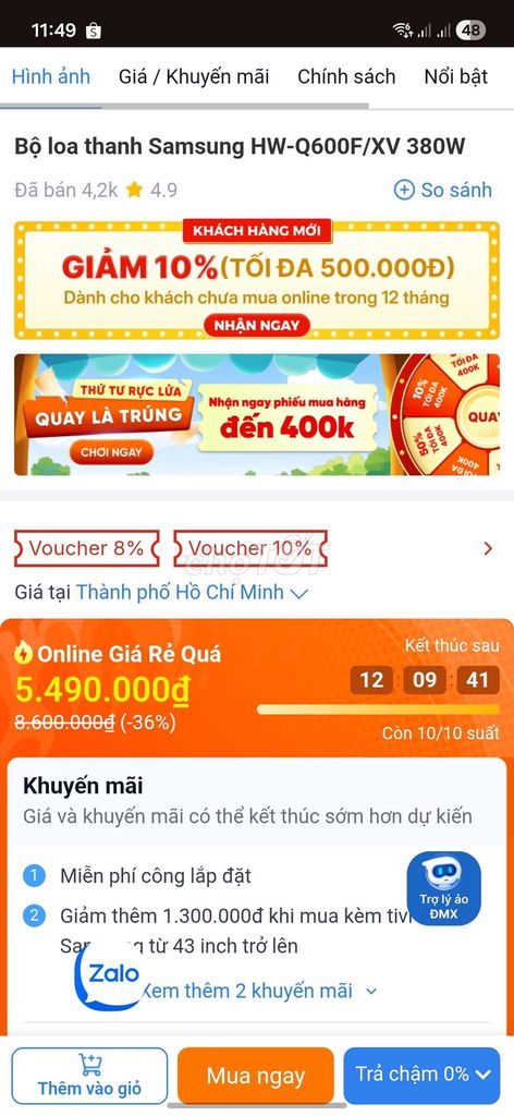 Loa thanh Samsung HW-Q600F/XV. Mua bán Tivi, Âm thanh tại Huyện Sóc Sơn Hà Nội được đăng bởi Tống Như Chinh hình 1