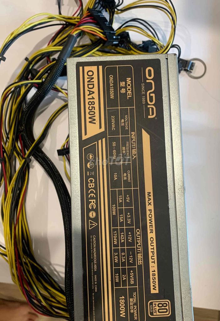 Nguồn máy tính ONDA ONDA1850W 80 PLUS Gold. Mua bán Linh kiện (RAM, Card...) tại Thành phố Thủ Đức Tp Hồ Chí Minh được đăng bởi Tài hình 1