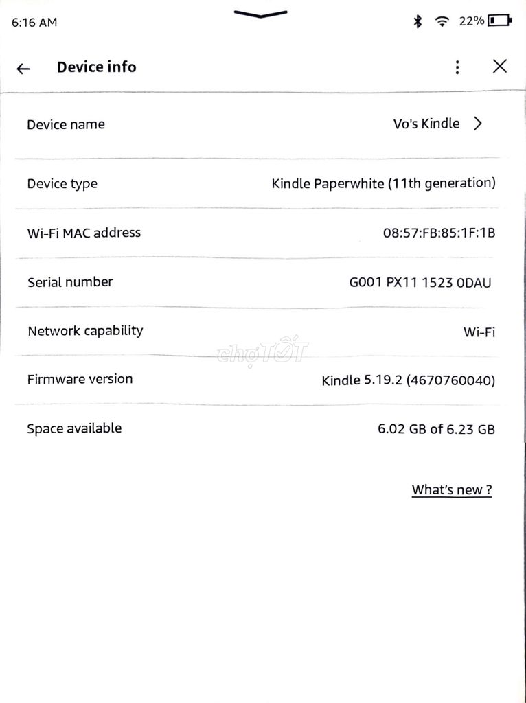 Kindle Paperwhite Gen 11 8GB Đen. Mua bán Máy tính bảng tại Quận 3 Tp Hồ Chí Minh được đăng bởi Minh hình 1