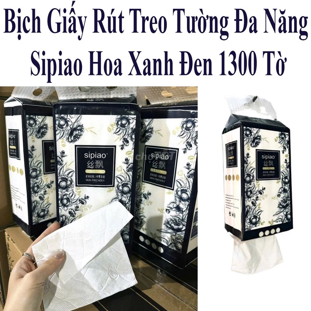 Giấy Rút Treo Tường Sipiao HoaXanhĐen-1300Tờ