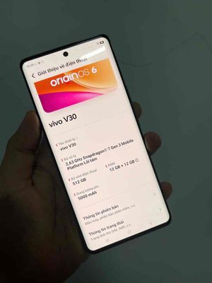 Vivo V30 5G 12GB/512GB Việt nam Lưng mẻ nhỏ xíu