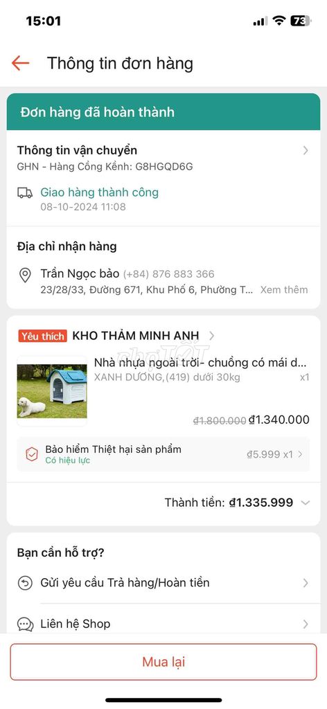 Nhà nhựa ngoài trời có mái dành cho thú cưng