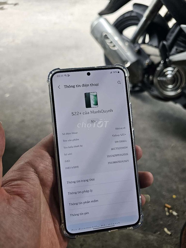 Samsung S22 Plus 128GB Đen Mỹ. Mua bán Điện thoại tại Quận 5 Tp Hồ Chí Minh được đăng bởi ManhQuynh hình 1