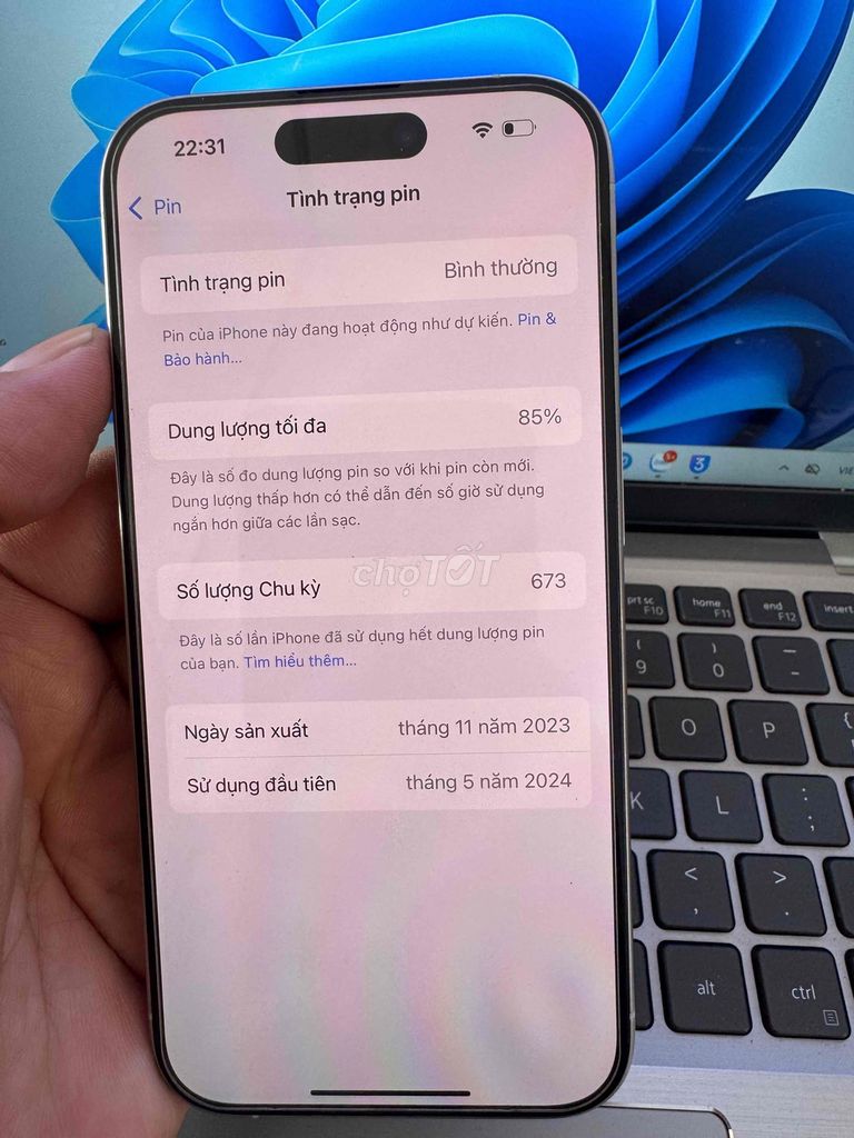Apple iPhone 15 Pro 256GB Trắng. Mua bán Điện thoại tại Quận 6 Tp Hồ Chí Minh được đăng bởi QUỐC THIÊN BÁN GÓP 0 ĐỒNG  hình 1