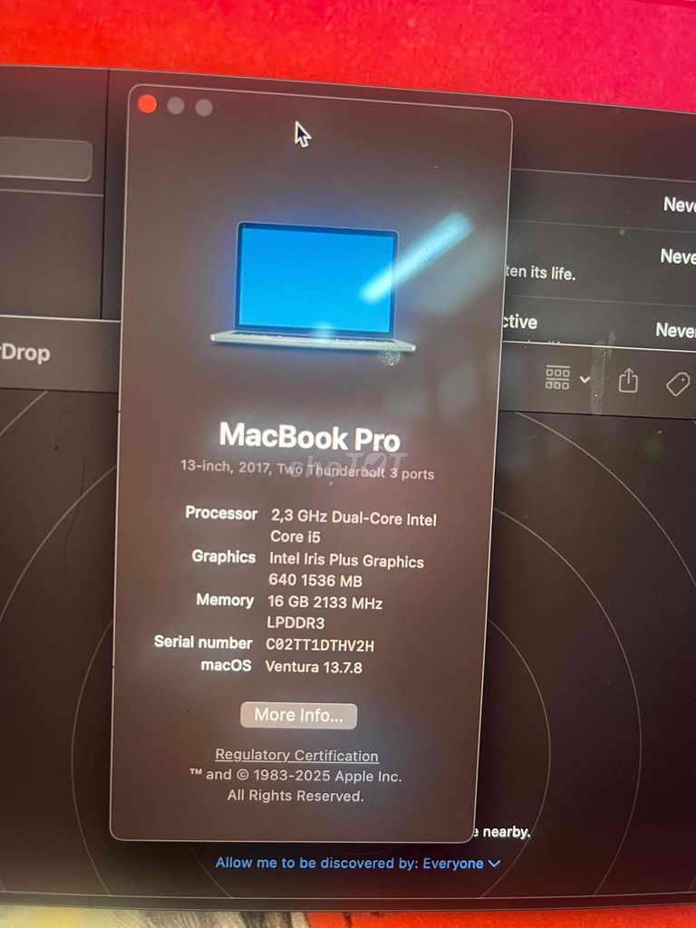 Apple MacBook Pro Core i5 16GB/640GB Đen. Mua bán Laptop tại Quận Cầu Giấy Hà Nội được đăng bởi Nguyen ba quy hình 1