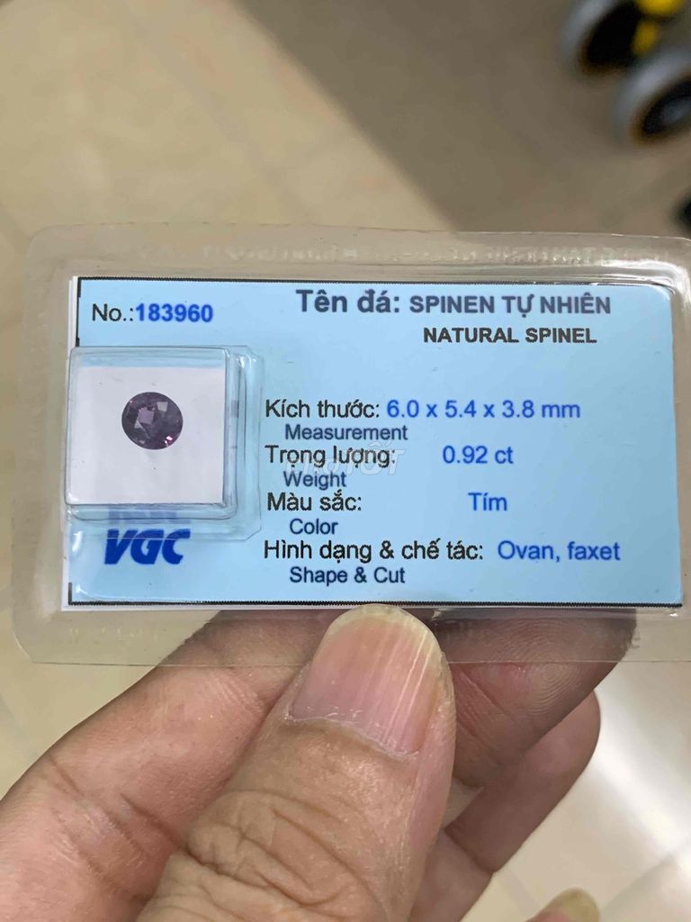 đá quý spinel thiên nhiên đã kiểm định