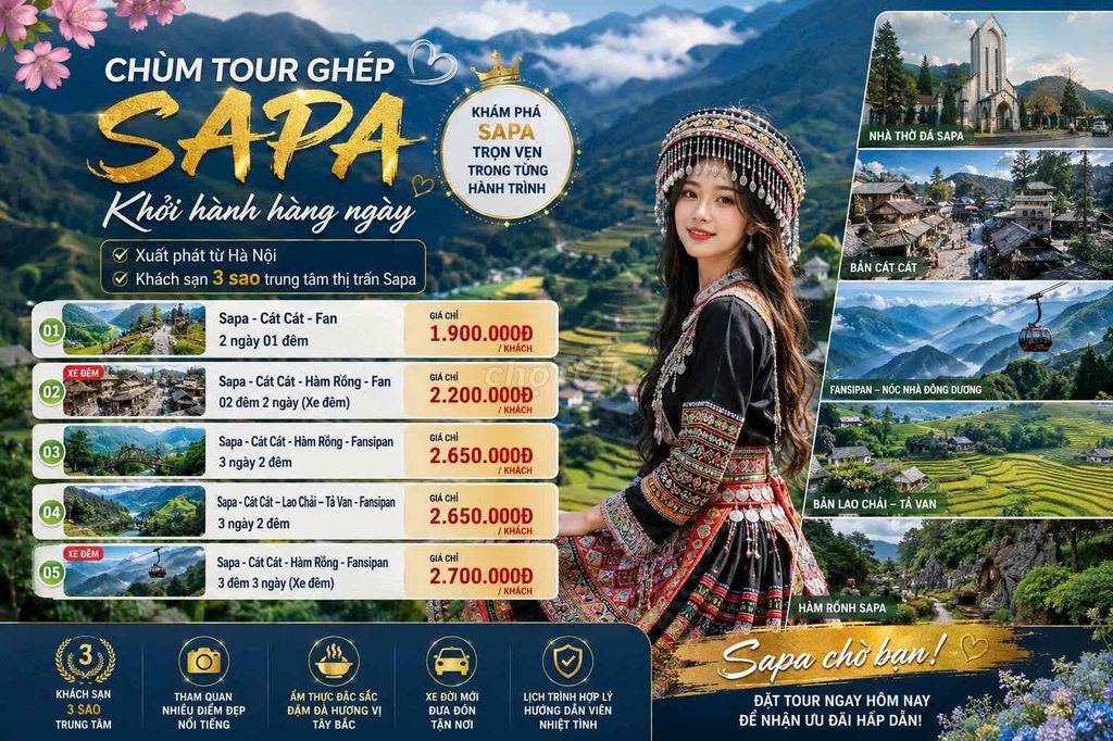 Tour Sapa 2N1Đ Hà Nội 3 sao Xe nằm. Du lịch tại Quận Đống Đa Hà Nội được đăng bởi Nguyễn Anh Thư hình 1