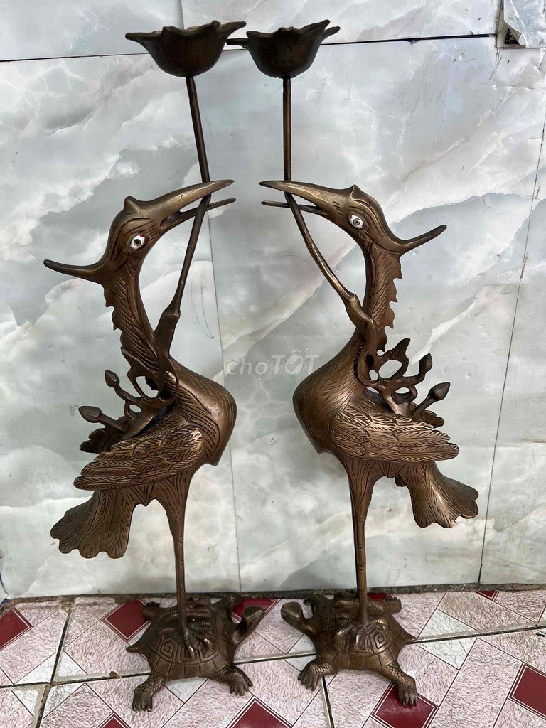 cặp hạc cao 62 nặng 6,4kg bằng đồng đúc. Mua bán Đồ sưu tầm, đồ cổ tại Quận Phú Nhuận Tp Hồ Chí Minh được đăng bởi Khanh ly hình 1