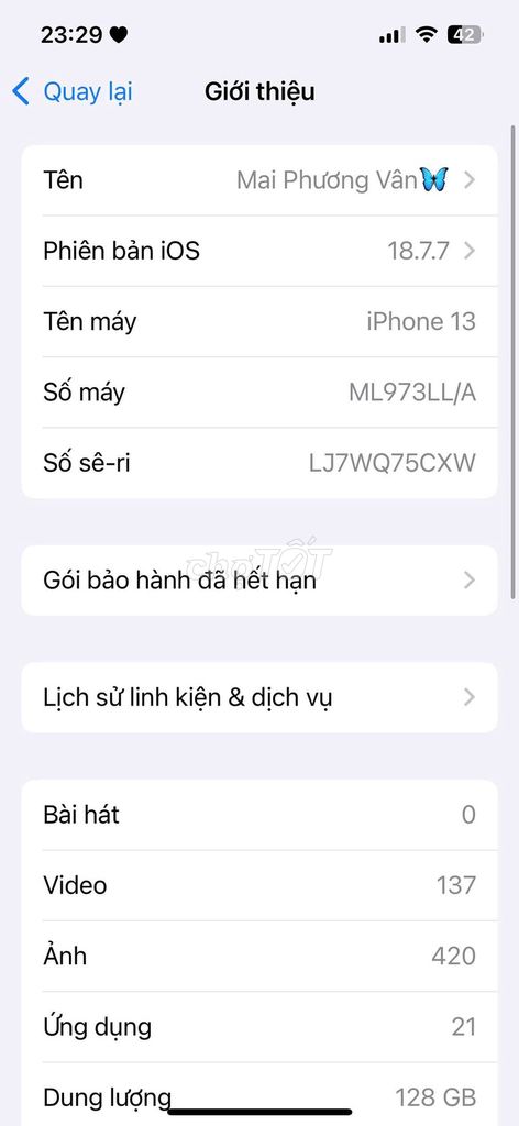 Apple iPhone 13 128GB Hồng. Mua bán Điện thoại tại Quận Cầu Giấy Hà Nội được đăng bởi Tiến Anh hình 1