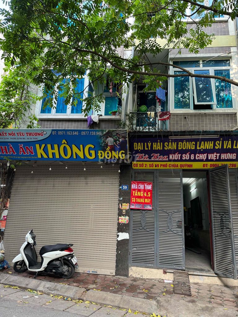 Cho thuê 2 tầng căn hộ chung cư 59 phố Chùa Quỳnh - HBT - HN