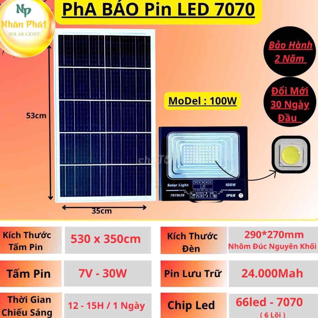 Đèn pha năng lượng mặt trời 100W AST. Mua bán Đèn tại Quận Bình Tân Tp Hồ Chí Minh được đăng bởi Nhân Phát SoLar Light hình 1