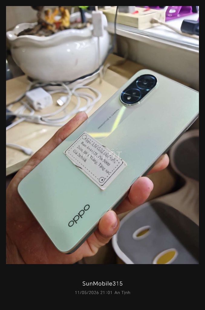 Oppo A38 Gold 4+128 Pin5000 zin đẹp . Mua bán Điện thoại tại Huyện Trảng Bàng Tây Ninh được đăng bởi Sun Mobile Shop Điện Thoại Trảng Bàng Tây Ninh 01 hình 1