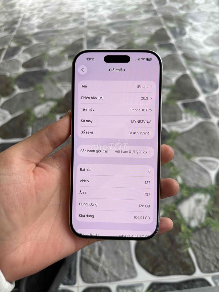iPhone 16 Pro 128GB Chính Hãng Việt Nam. Mua bán Điện thoại tại Quận 12 Tp Hồ Chí Minh được đăng bởi Trần Hải  hình 1