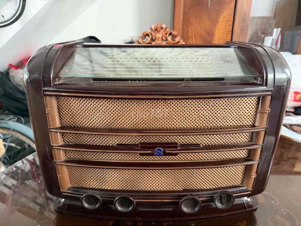 Radio đèn Gỗ Nâu Nguyên bản 45x30x20cm