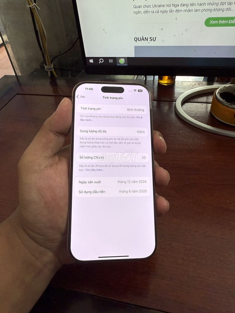 iPhone 16 Pro 128Gb Vàng sa mạc Đã sử dụng. Mua bán Điện thoại tại Thành phố Phủ Lý Hà Nam được đăng bởi Nguyễn Quang Huy hình 1