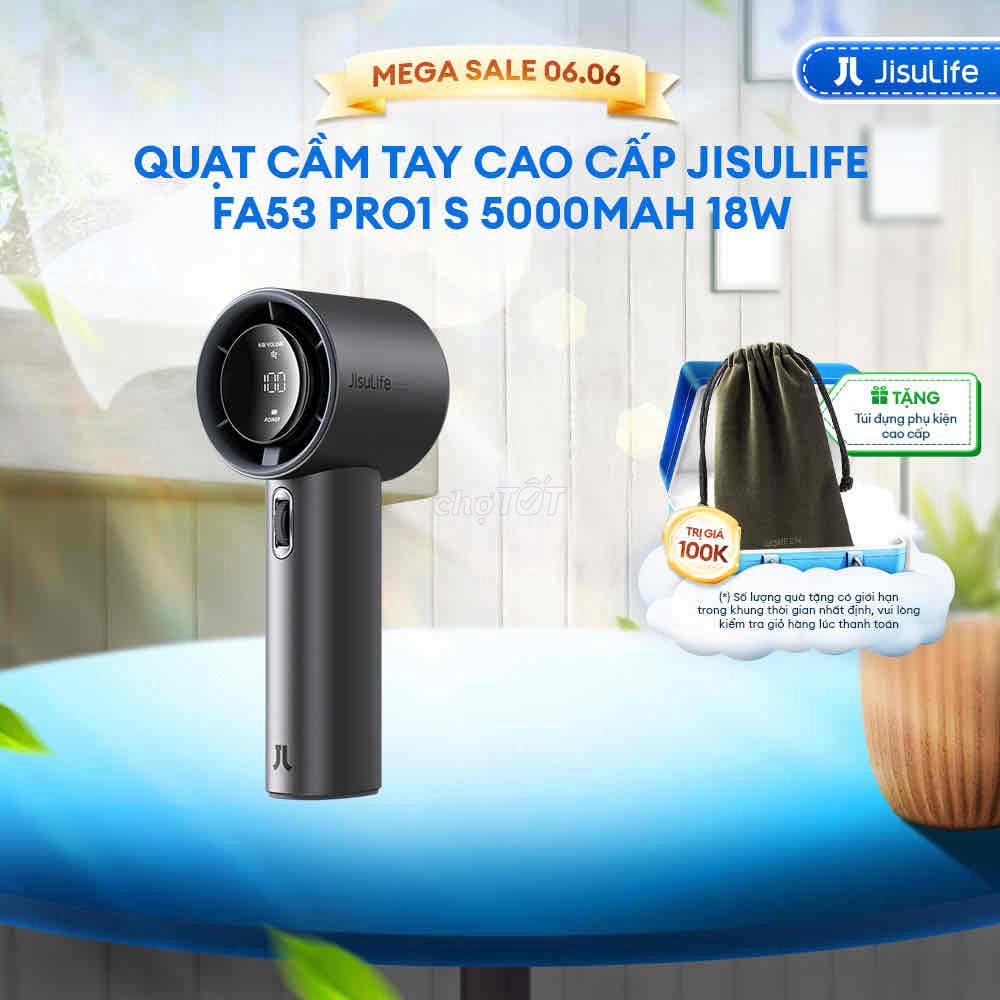 Quạt cầm tay Jisulife FA53 Pro1S Xám Đậm 5000mAh. Mua bán Quạt tại Quận Sơn Trà Đà Nẵng được đăng bởi A Phúc hình 1