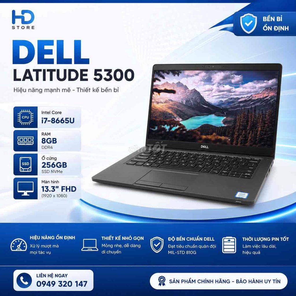 Dell Latitude 5300 i7-8665U 13.3 inch 8GB/256GB. Mua bán Laptop tại Thành phố Buôn Ma Thuột Đắk Lắk được đăng bởi HD Store  hình 1