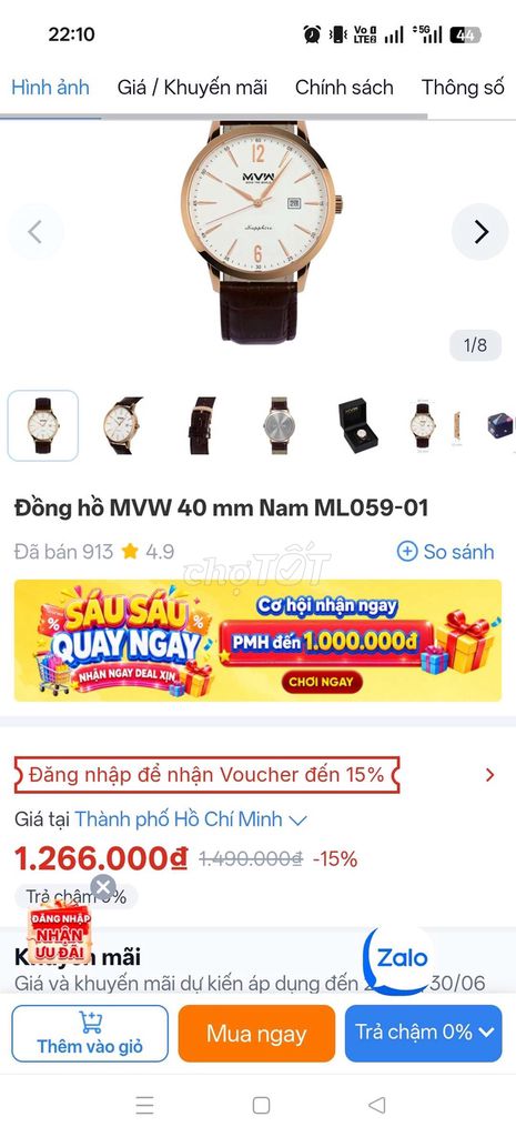 Đồng hồ MVW giá gốc 1.5tr thanh lý giá 800k. Mua bán Đồng hồ tại Quận Tân Bình Tp Hồ Chí Minh được đăng bởi Mr Hoàng Anh hình 1