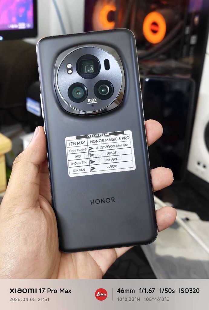 [Sale] Honor Magic 6 Pro 12/256 Kèm Sạc. Mua bán Điện thoại tại Quận Ninh Kiều Cần Thơ được đăng bởi Zelda Phone hình 1