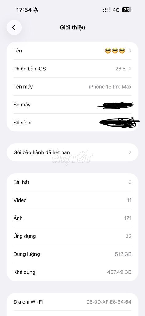 Apple iPhone 15 Pro Max 512GB Đã qua sử dụng. Mua bán Điện thoại tại Quận Liên Chiểu Đà Nẵng được đăng bởi Quý Nguyễn hình 1