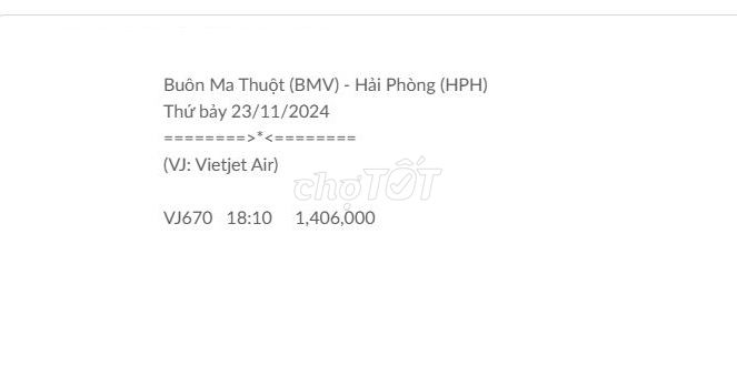 Buôn Ma Thuột  - Hải Phòng  Thứ bảy 23/11/2024