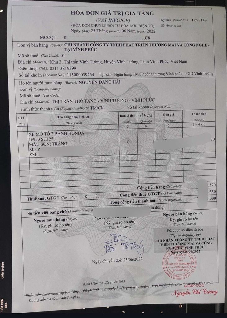 Xe sh 125 cbs (bao rút hồ sơ). Mua bán Xe máy tại Huyện Vĩnh Tường Vĩnh Phúc được đăng bởi hai hình 4