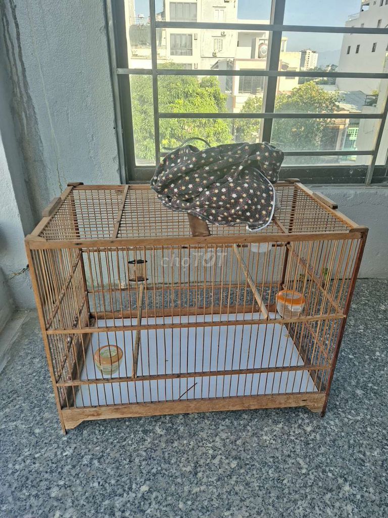 Lồng chim gỗ màu nâu. Mua bán Phụ kiện, Thức ăn, Dịch vụ tại Quận Sơn Trà Đà Nẵng được đăng bởi Bản hình 1