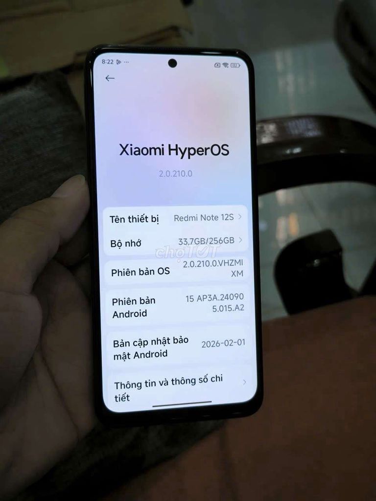 Xiaomi Redmi Note 12S 256GB Đen. Mua bán Điện thoại tại Quận 8 Tp Hồ Chí Minh được đăng bởi Đức  hình 1