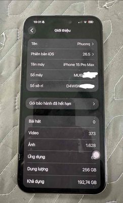 Apple iPhone 15 Pro Max 256GB Xám Đã qua sử dụng