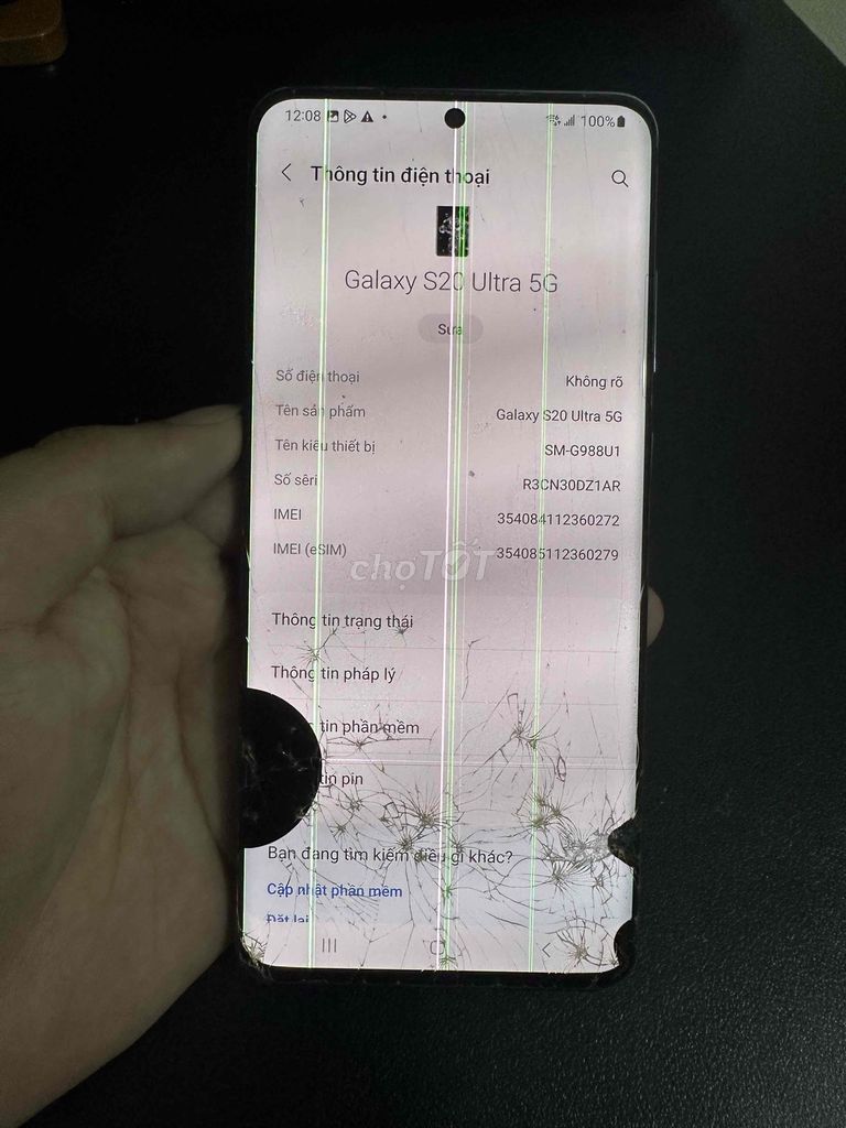 Samsung S20 Ultra 5G Hỏng màn hình. Mua bán Điện thoại tại Quận Hai Bà Trưng Hà Nội được đăng bởi Cáo hình 1