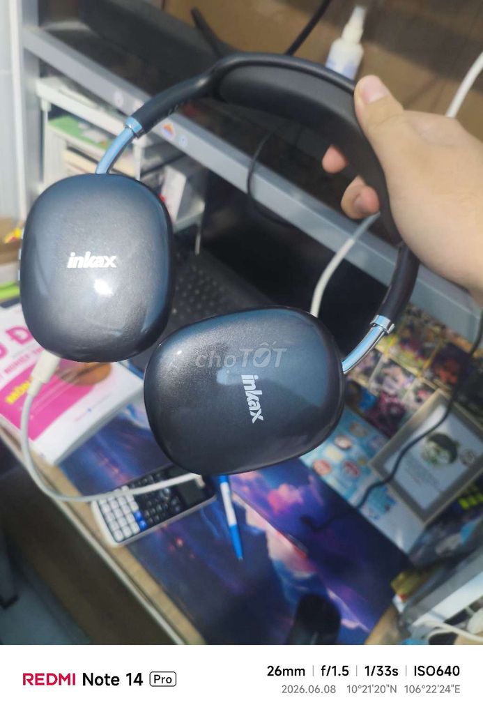 Tai nghe Bluetooth Inkax Xám. Mua bán Tivi, Âm thanh tại Thành phố Mỹ Tho Tiền Giang được đăng bởi Trung Lê hình 1