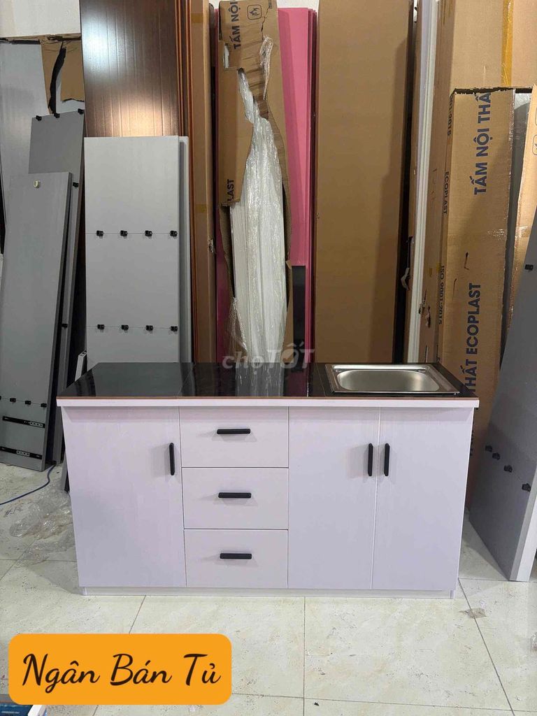 Tủ bếp Nhựa Đài Loan Trắng 1m40. Mua bán Nội thất, đồ gia dụng khác tại Quận Tân Phú Tp Hồ Chí Minh được đăng bởi KIM NGÂN BÁN TỦ hình 1