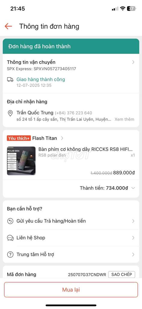 Bàn phím Riccks RS8 Polar dùng ít. Mua bán Phụ kiện (Màn hình, Chuột...) tại Huyện Bàu Bàng Bình Dương được đăng bởi Trần Quốc Trung hình 1
