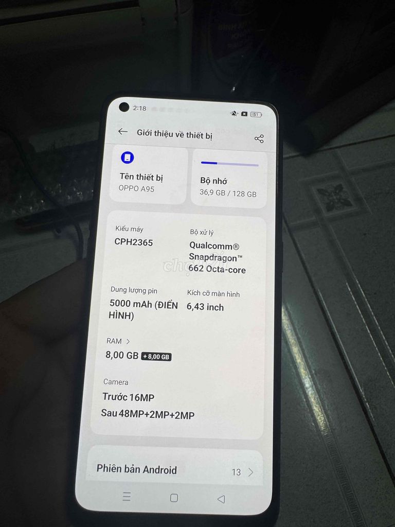 Oppo A95 8GB/128GB Đen. Mua bán Điện thoại tại Quận 7 Tp Hồ Chí Minh được đăng bởi Huy hình 1