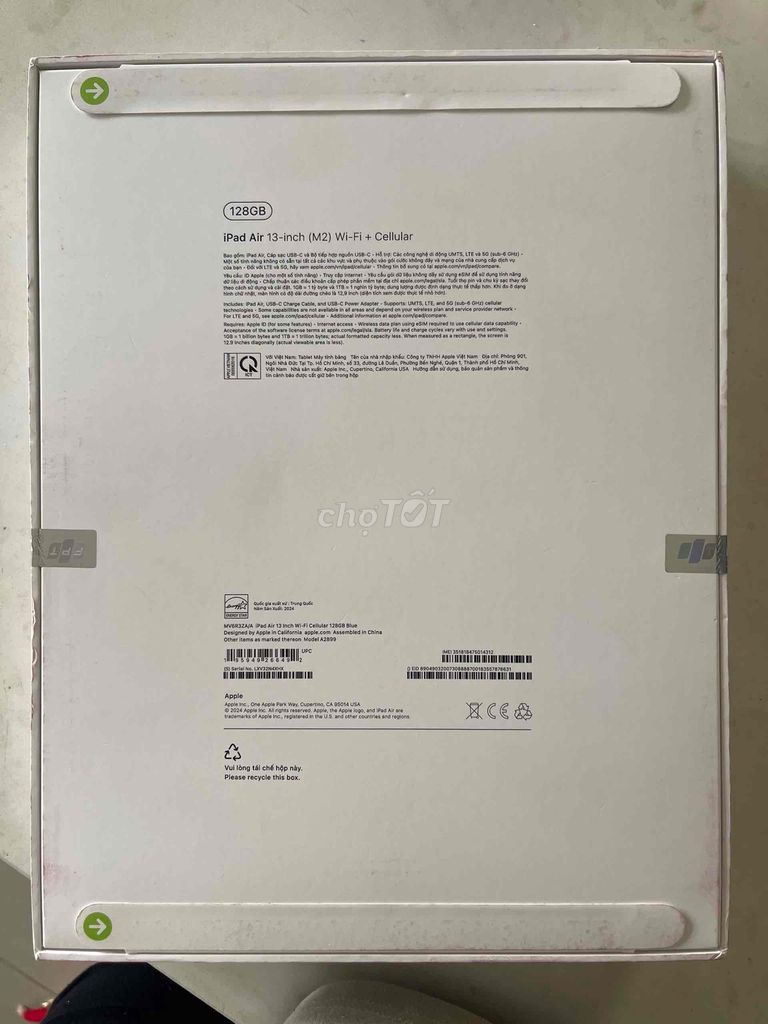 Bán Ipad Air 13 inch M2 2024 Wifi + Cellular 2024