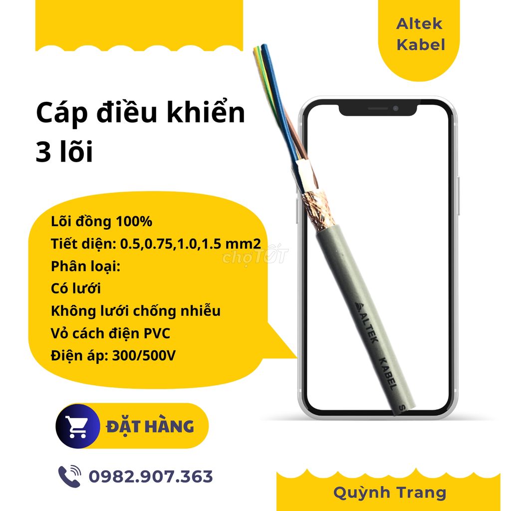 cáp truyền tín hiệu 3 lõi Altek Kabel