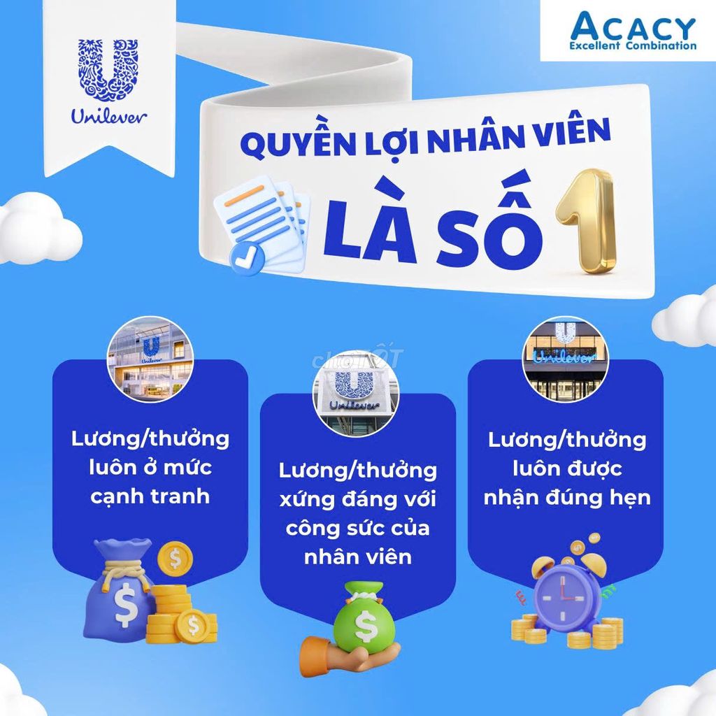 BẠC LIÊU-TUYỂN NV TƯ VẤN BÁN HÀNG THỜI VỤ UNILEVER