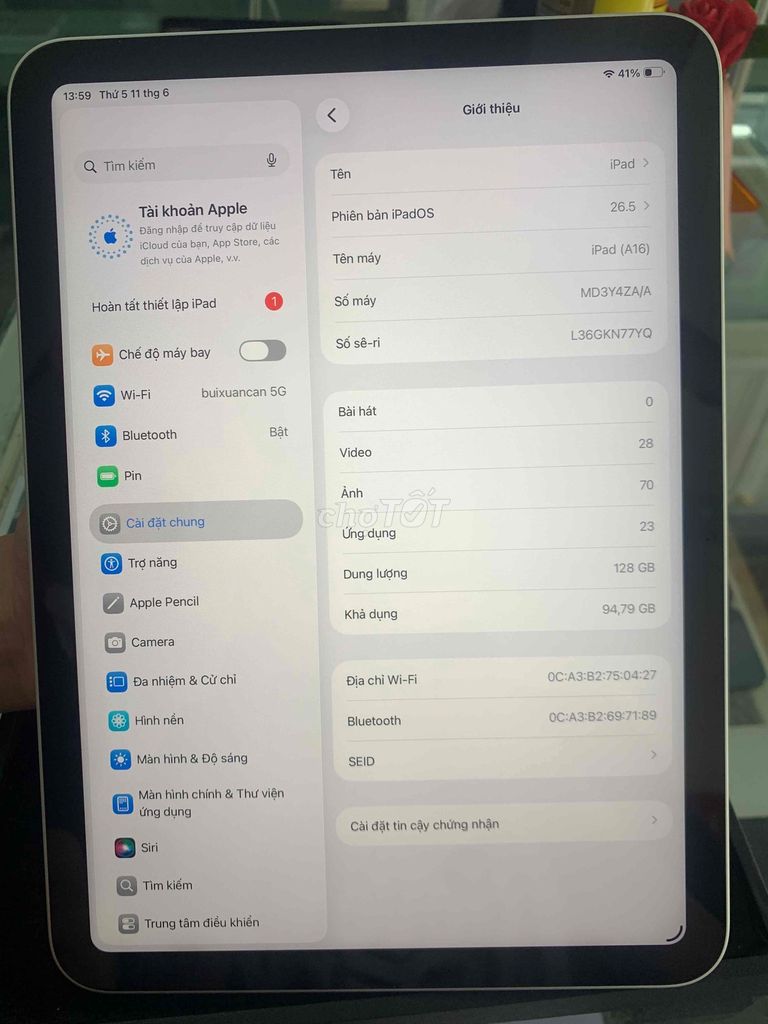 Apple iPad Gen 11 (A16) 11 inch 128GB. Mua bán Máy tính bảng tại Quận Kiến An Hải Phòng được đăng bởi Quyendepchai hình 1