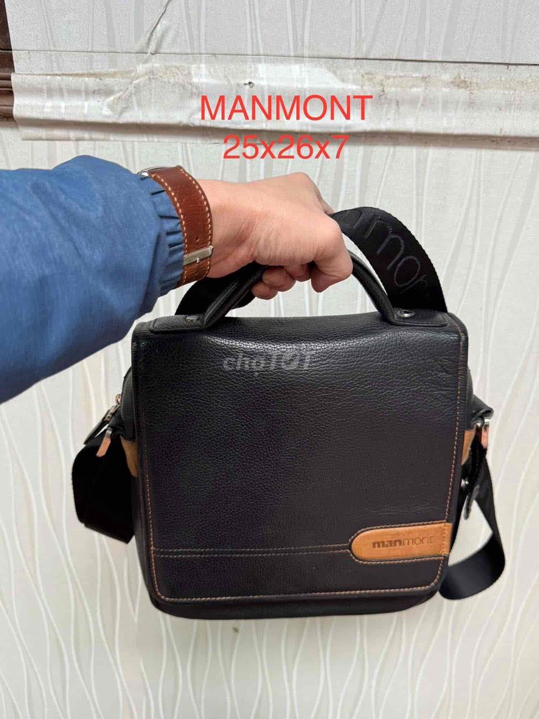 Túi da thật dày bịch xách tay hiệu MANMONT