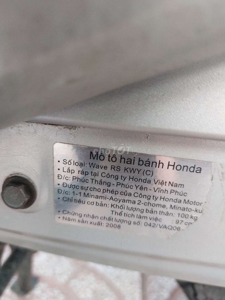 Wave rs 2008... Máy rin. Bs66. Mua bán Xe máy tại Thành phố Vĩnh Long Vĩnh Long được đăng bởi Phước  hình 8