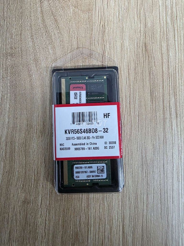 RAM Kingston KVR56S46BD8-32 32GB DDR5. Mua bán Linh kiện (RAM, Card...) tại Thành phố Vũng Tàu Bà Rịa - Vũng Tàu được đăng bởi Bach Vandals hình 1