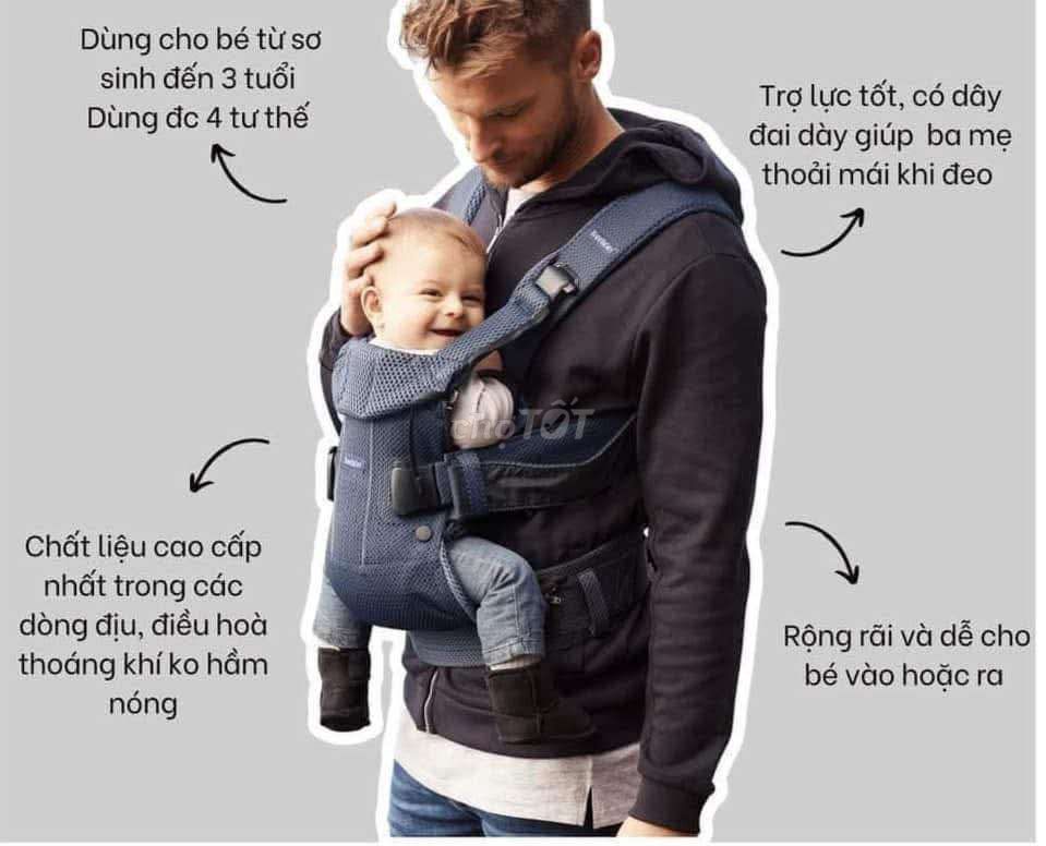 Địu em bé BabyBjorn Vải lưới Đen. Mua bán Mẹ và bé tại Huyện Tiên Phước Quảng Nam được đăng bởi Gia Hưng hình 1