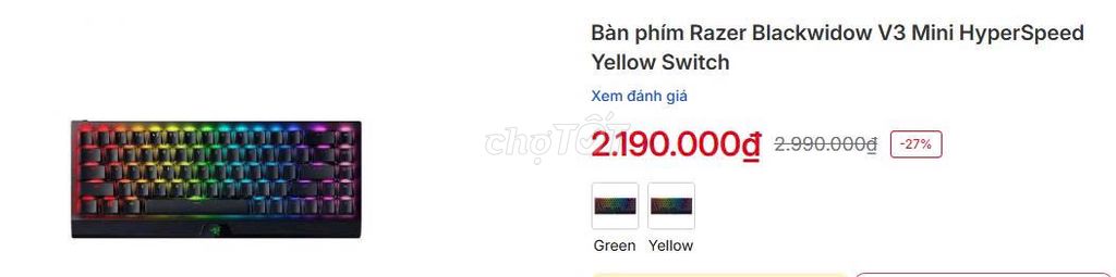 Bàn phím Razer BlackWidow V3 Mini. Mua bán Phụ kiện (Màn hình, Chuột...) tại Quận Thanh Xuân Hà Nội được đăng bởi Nguyễn Thu hình 1
