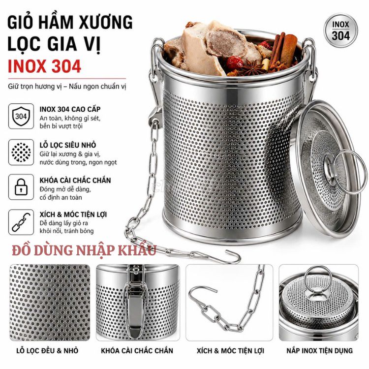 Giỏ lọc gia vị Inox 304 8cm Bạc. Mua bán Dụng cụ nhà bếp tại Quận Cẩm Lệ Đà Nẵng được đăng bởi Đồ dùng nhập khẩu hình 1