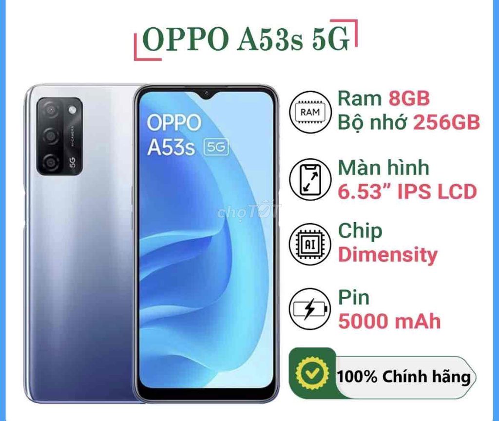 OPPO A53s 5G RAM 8/256Gb  Full Phụ kiện. Mua bán Điện thoại tại Thành phố Buôn Ma Thuột Đắk Lắk được đăng bởi Bách hoá online hình 1