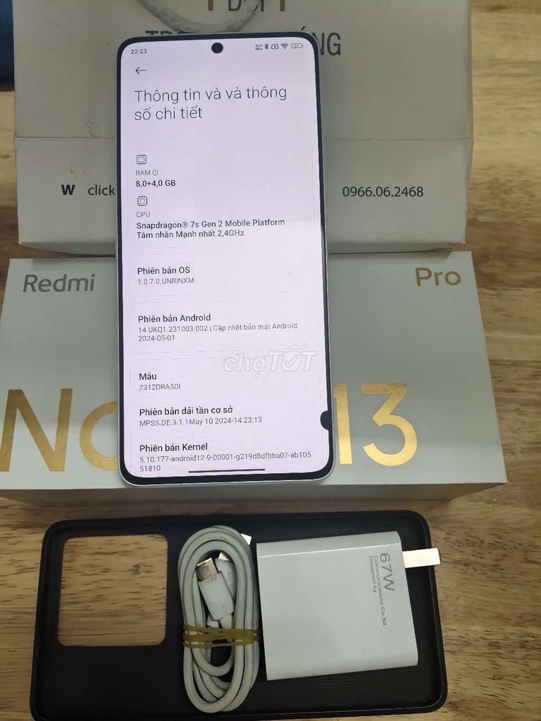 Xiaomi Redmi Note 13 Pro 5G 256GB Trắng. Mua bán Điện thoại tại Quận Tây Hồ Hà Nội được đăng bởi Thế Anh hình 1